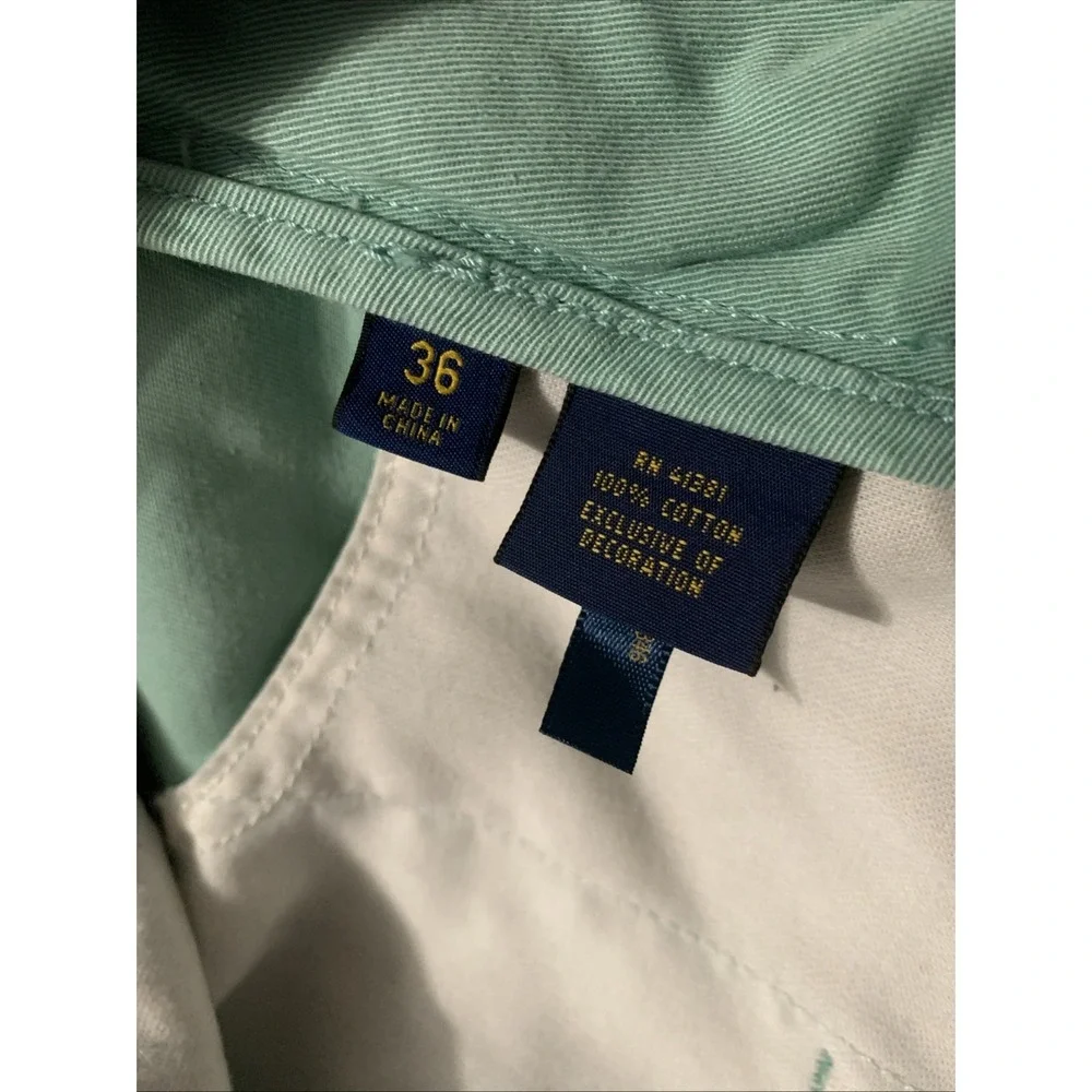 Polo Ralph‎ Lauren Shorts 36 Relaxed Fit Mint Green Cotton Twill Pony Logo